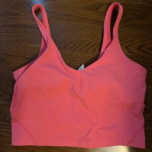 Pink lululemon define cropped tank